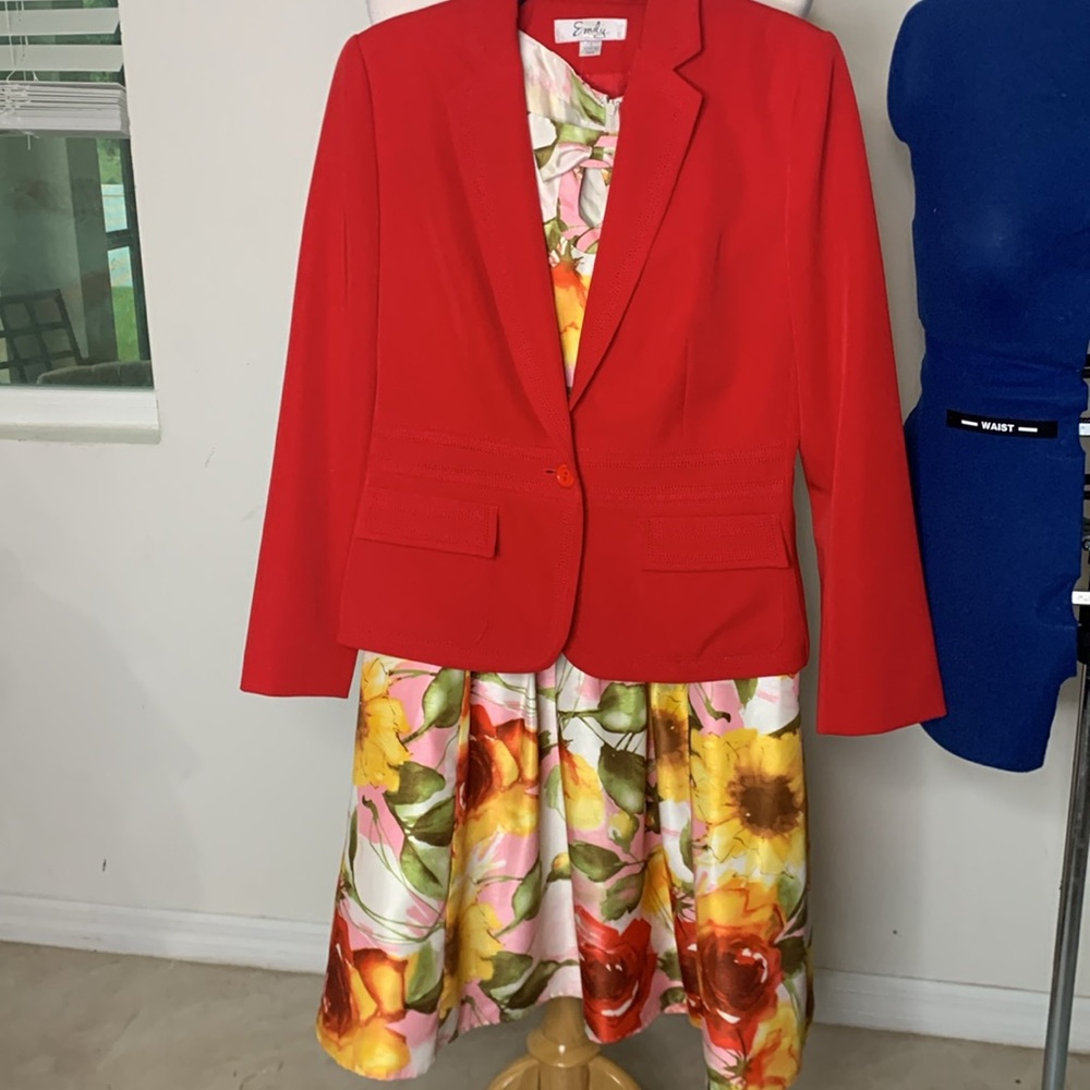 Emily… woman’s blazer red suit jacket size 10